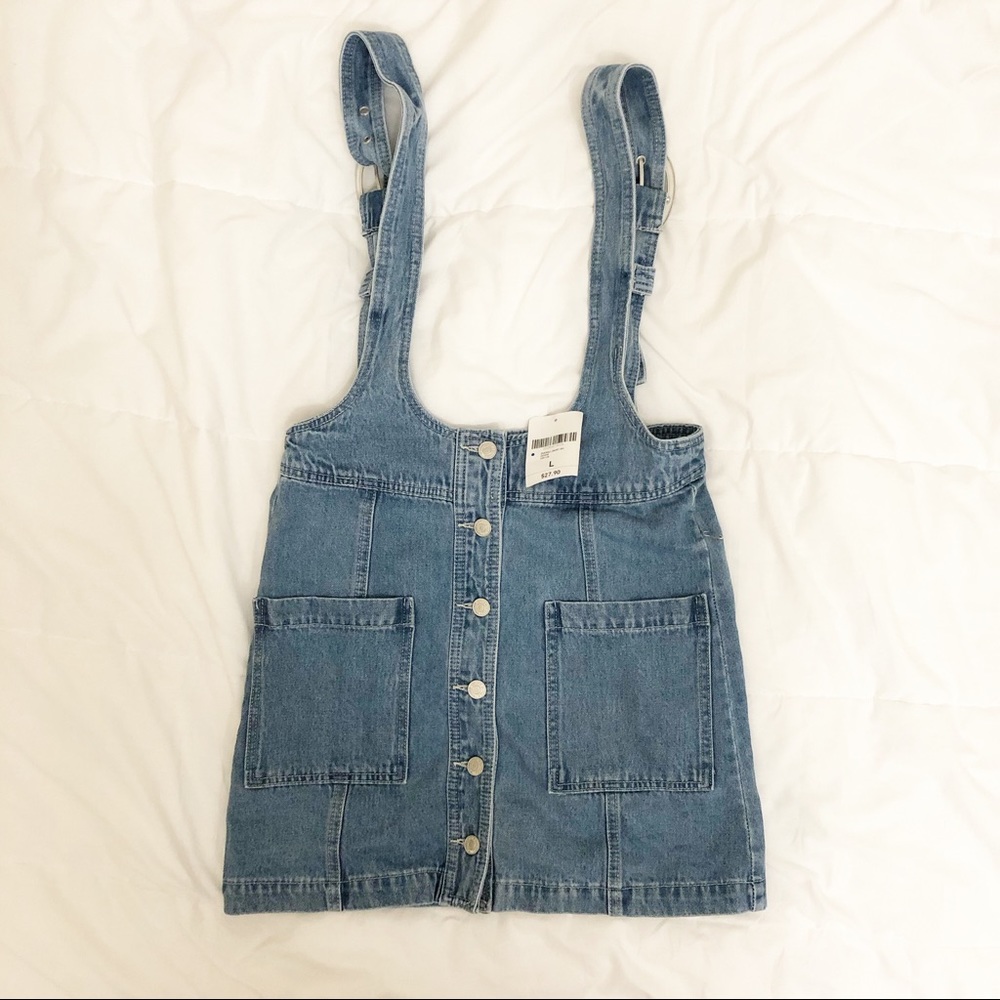 F21 Denim Skirt Overalls